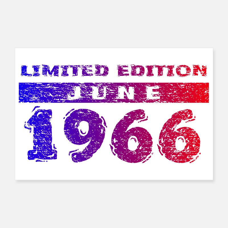 60th Birthday Limited Edition 06/1966 Poster 12" x 8" (30x20 cm)