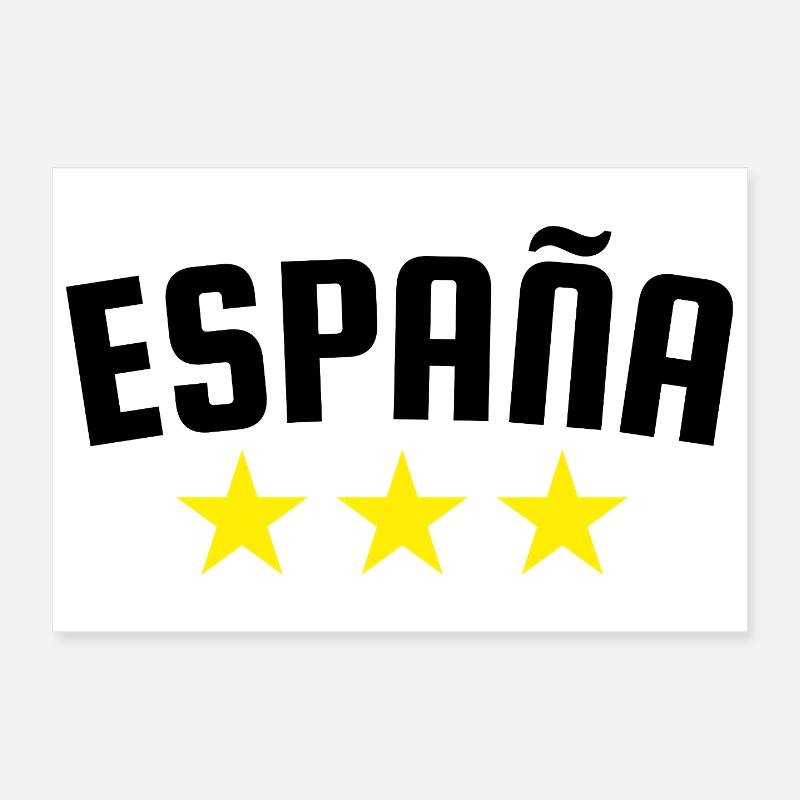 Spain Three Star Design B Poster 12" x 8" (30x20 cm)