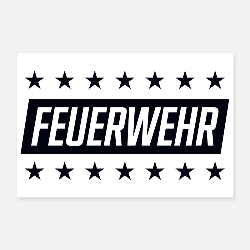 Feuerwehr Emblem Sternenrand Poster 30x20 cm