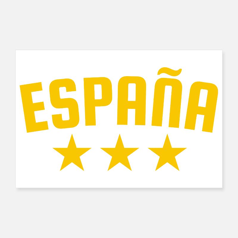 Spanien 3 Sterne Design Gelb Poster 30x20 cm