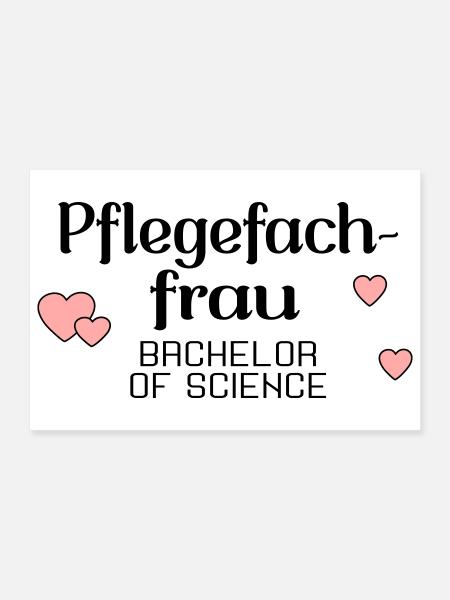 Bachelorstudium Pflege - Abschluss Pflegefachfrau - Poster 30x20 cm - Weiß - Vorne