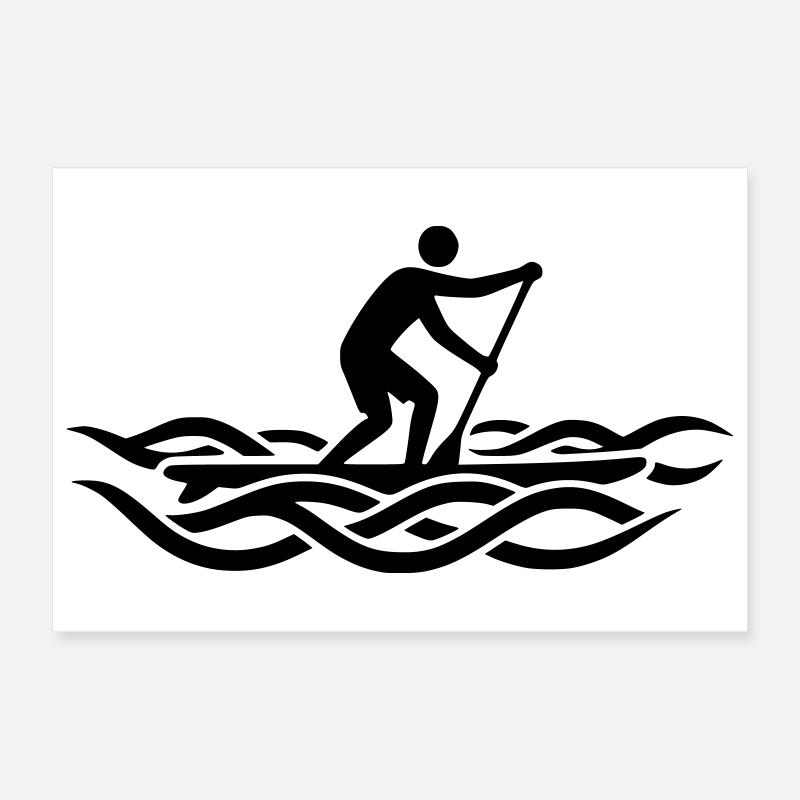 SUP Board Stand Up Paddling Wave Surfing Poster 12" x 8" (30x20 cm)