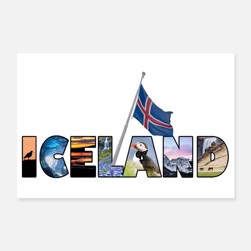 Lettrage islandais Poster 30 x 20 cm
