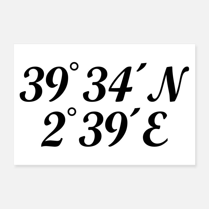 Palma Coordinates Poster 12" x 8" (30x20 cm)