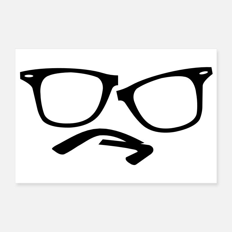 lunettes hippie nerd Poster 30 x 20 cm