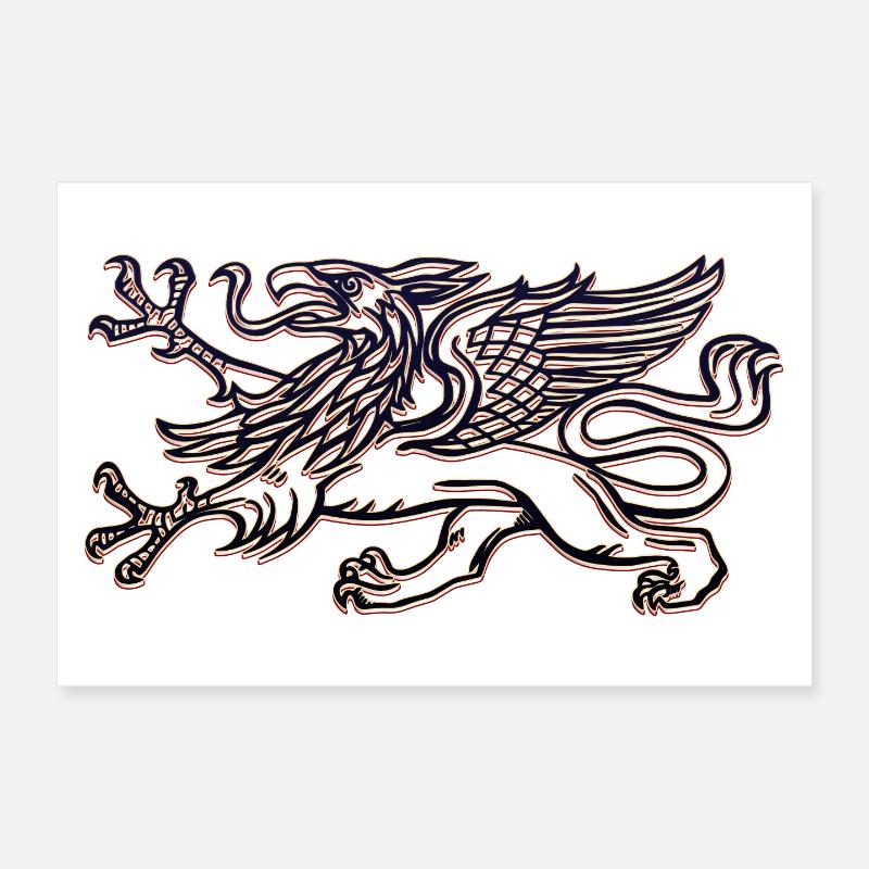 Rostock's griffin in 3D Poster 12" x 8" (30x20 cm)