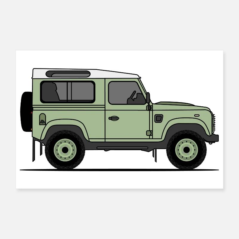 Defender 90 - Poster 30 x 20 cm - blanc
