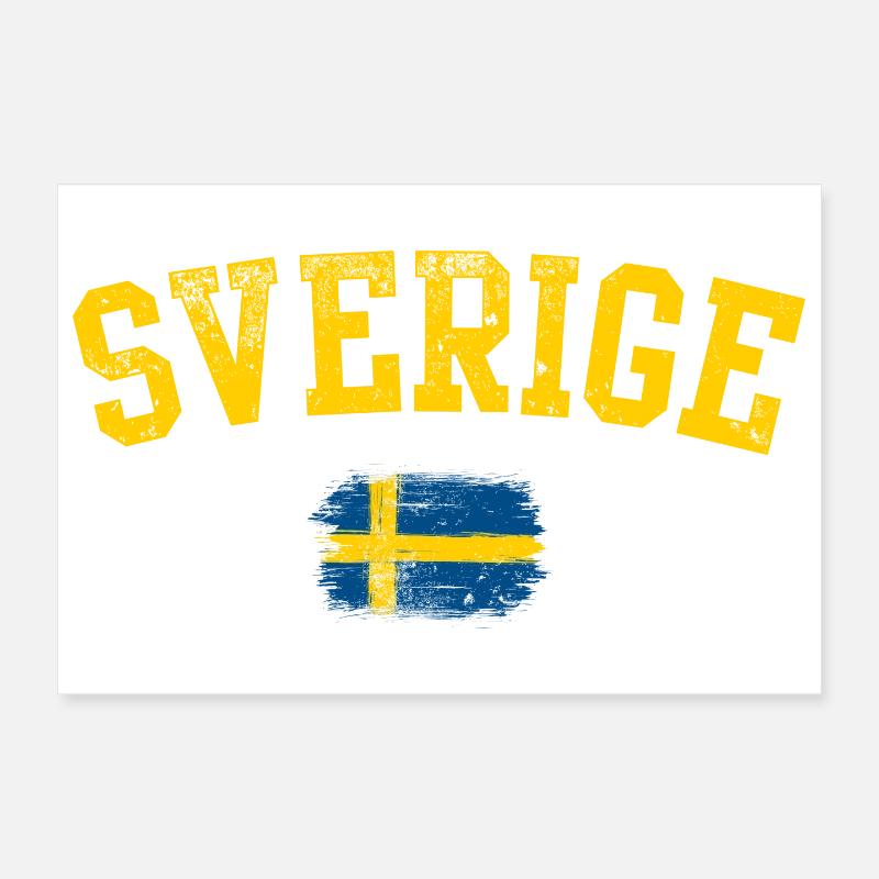 Sverige Arc Flag Emblem Poster 12" x 8" (30x20 cm)
