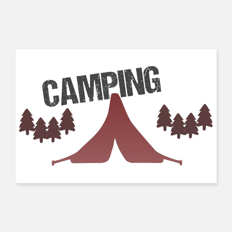 Sunset Forest Campingzelt Poster 30x20 cm