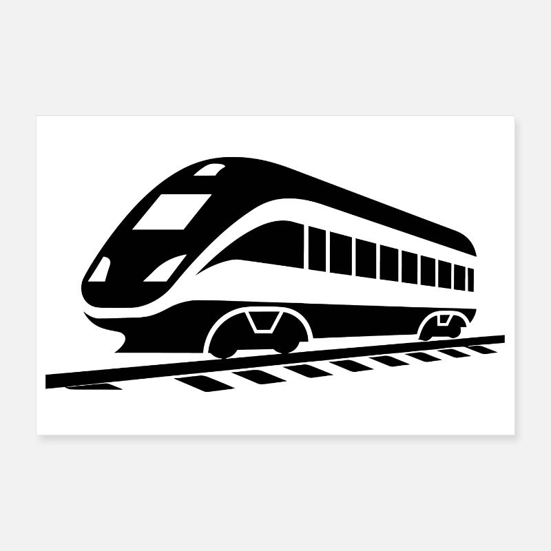 Eisenbahn - Poster 30x20 cm - Weiß