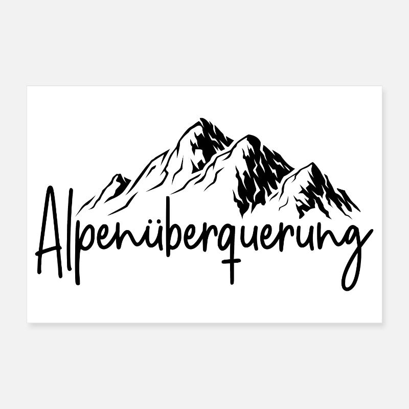 Alpenüberquerung - Poster 30x20 cm - Weiß