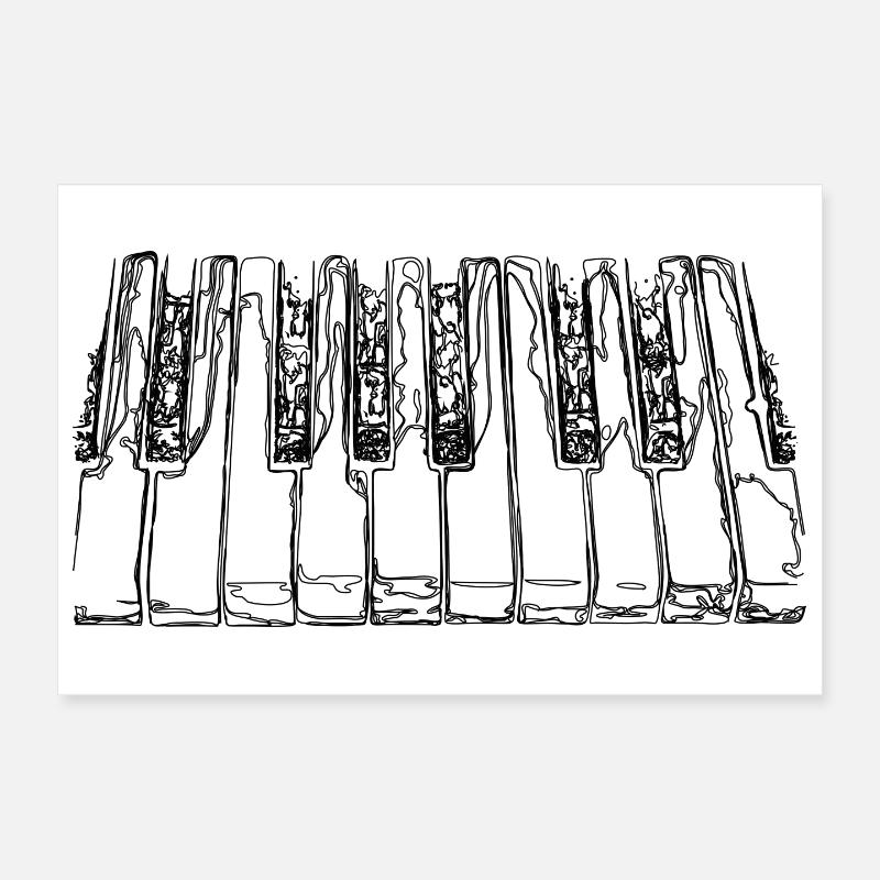 Clavier de piano Poster 30 x 20 cm