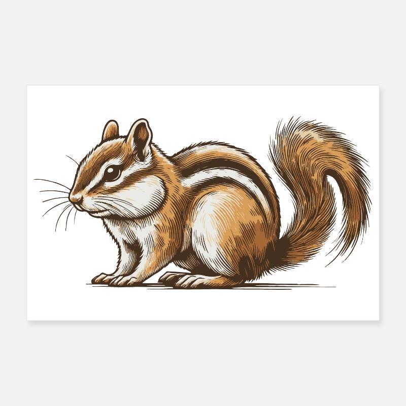 Chipmunk Poster 12" x 8" (30x20 cm)