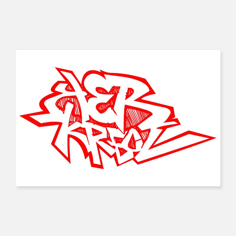Graffiti 974 Ker Kreol - Rouge Poster 30 x 20 cm