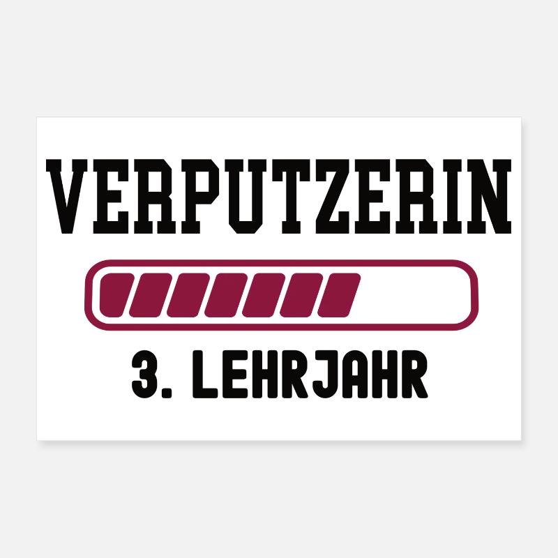 Apprenticeship plasterer 3rd year of apprenticeship plasterer apprenticeship Poster 12" x 8" (30x20 cm)