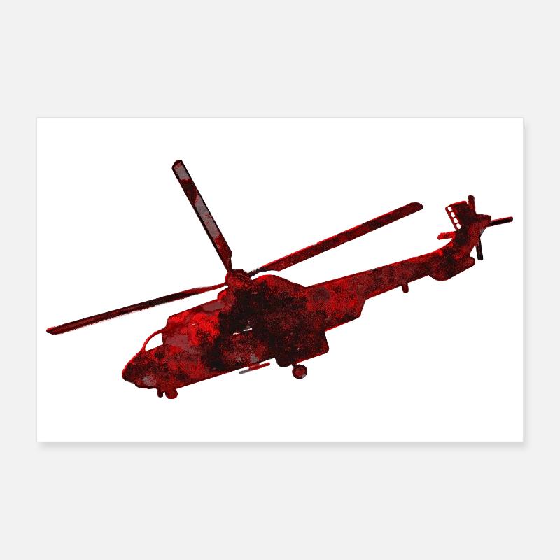 Hubschrauber Heli Poster 30x20 cm