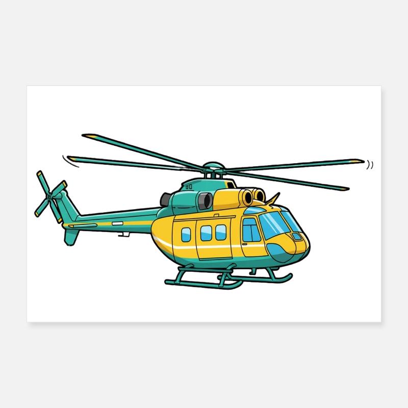 Hubschrauber Poster 30x20 cm