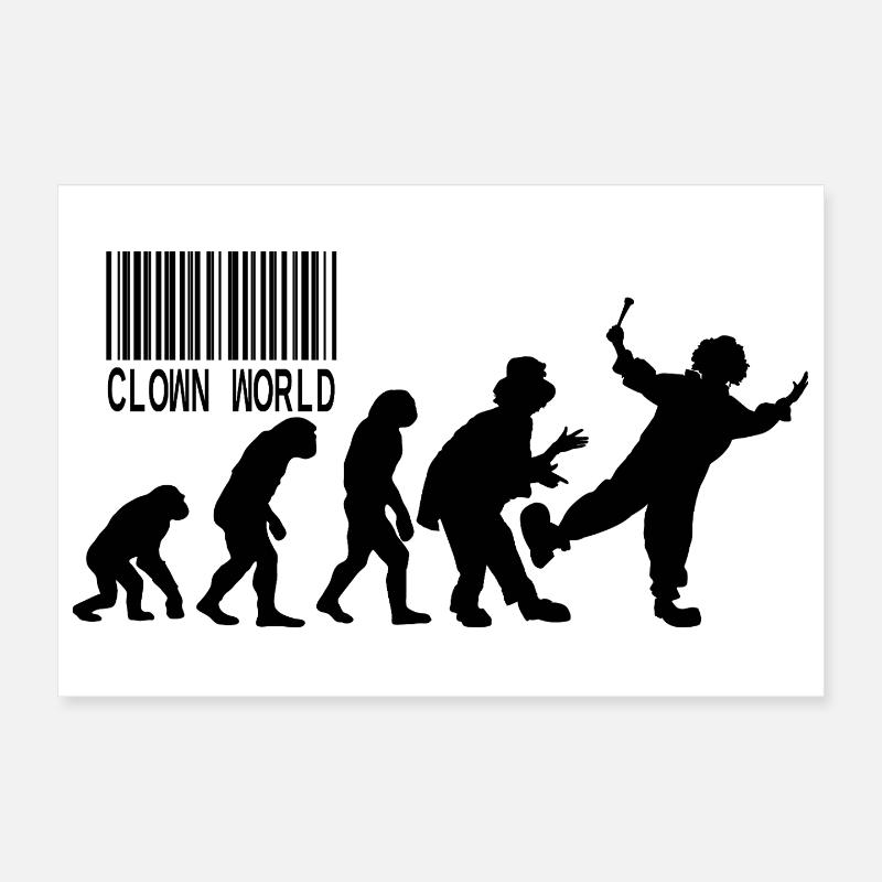 Parodie de Clown World Evolution Poster 30 x 20 cm