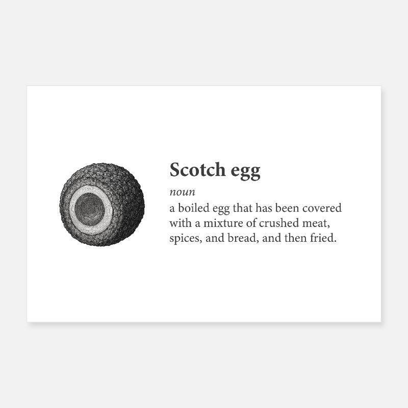 Scotch Egg Dictionnaire Art Tee Poster 30 x 20 cm