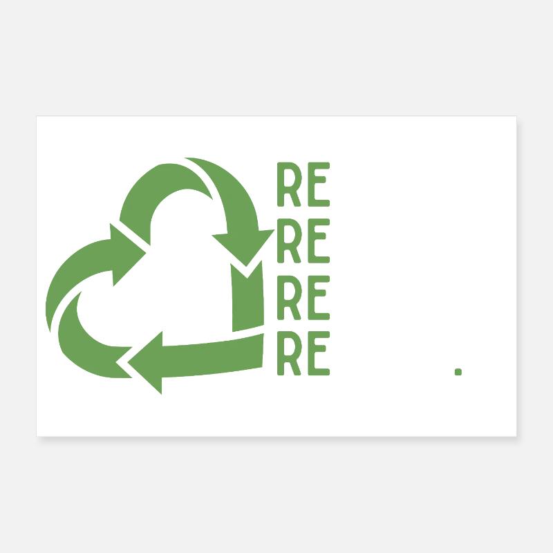 Réduire, réutiliser, recycler, répéter – Thème éco Poster 30 x 20 cm