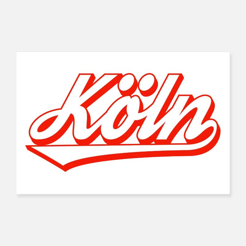 Cologne lettering design with red contour Poster 12" x 8" (30x20 cm)