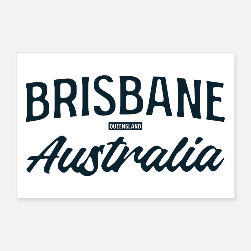 Brisbane Australia Script Poster 30x20 cm
