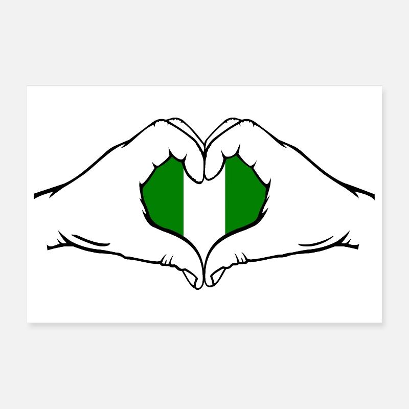 Nigeria Flagge Herzform Poster 30x20 cm