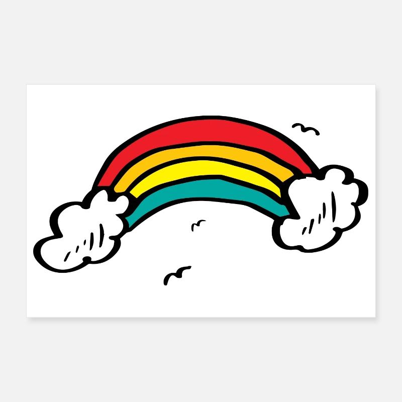 Lebendiger Regenbogenbogen Poster 30x20 cm