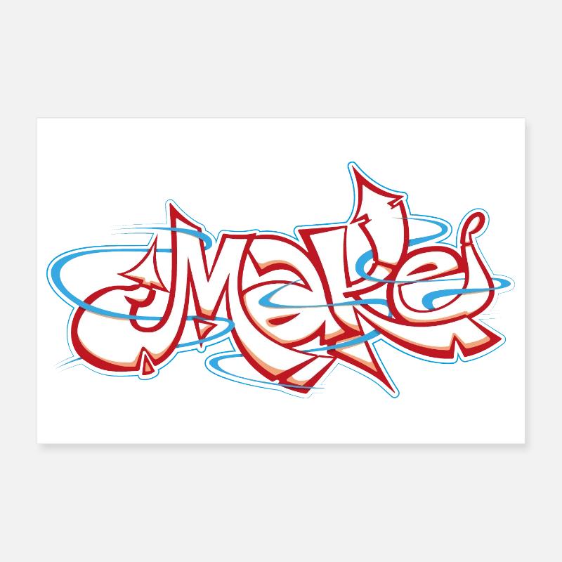 Rotes Graffiti des Wortes make Poster 30x20 cm