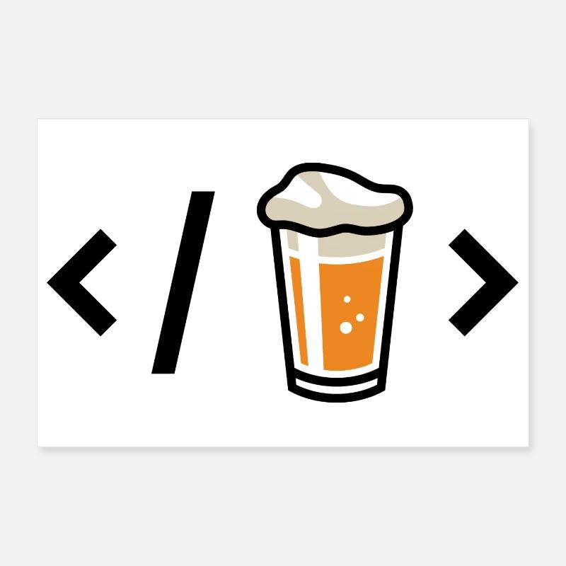 Bierglas-Ikone mit Schaum Poster 30x20 cm