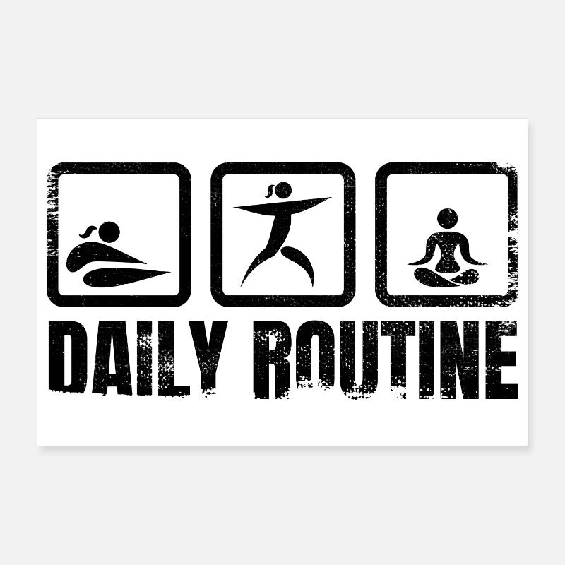 Routine quotidienne de Yogi Poster 30 x 20 cm