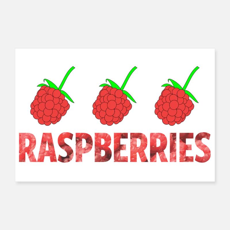 RASPBERRIES Poster 30x20 cm