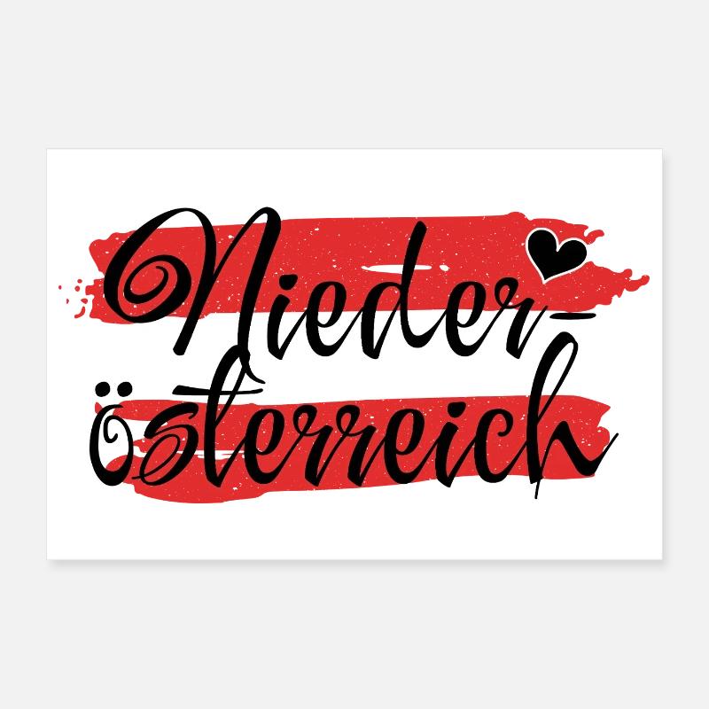 Flag Austria Lower Austria Poster 12" x 8" (30x20 cm)