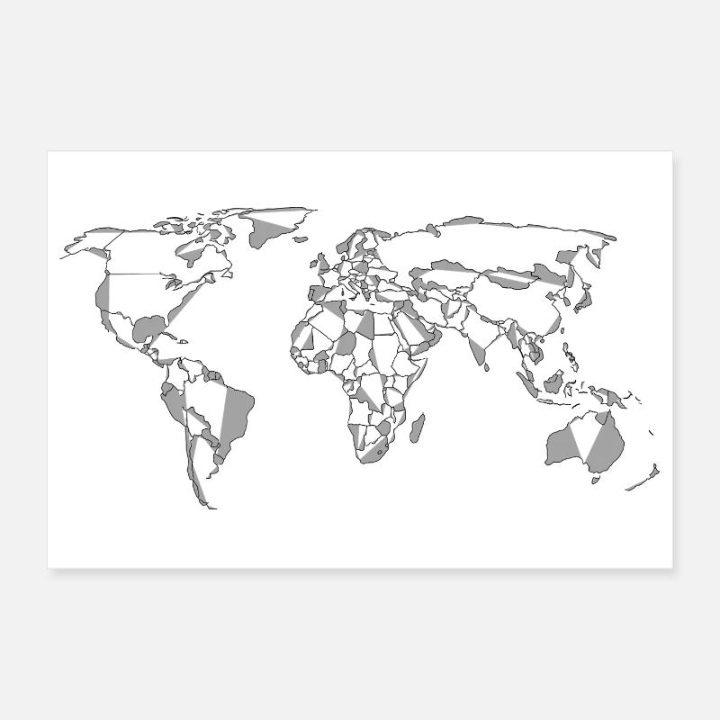 World Map Mosaic Design Poster 12" x 8" (30x20 cm)