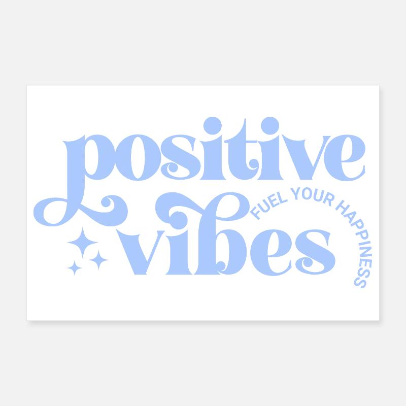 Vibes Positives Typographie lavand Poster 30 x 20 cm