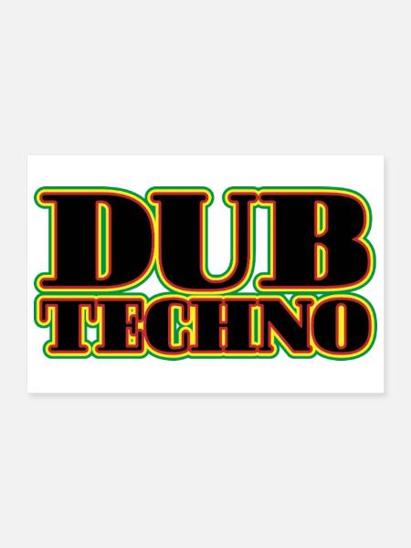 Dub Techno Neon Retro - Poster 12" x 8" (30x20 cm) - white - Front