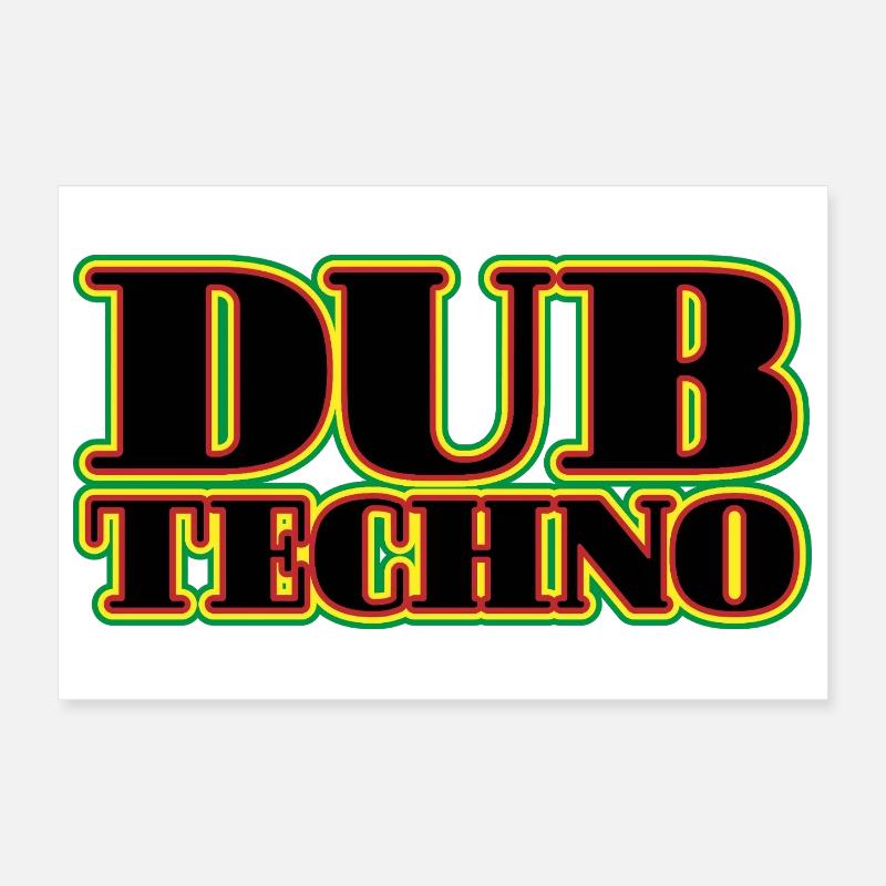 Dub Techno Neon Rétro Poster 30 x 20 cm