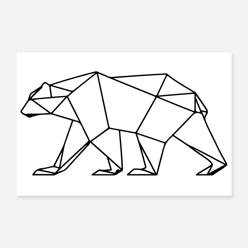 Polar Bär Polygon Eisbär Symbol Poster 30x20 cm