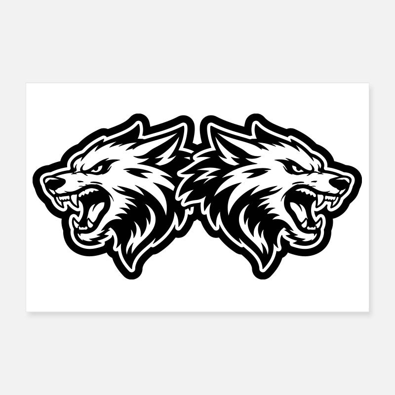 Meute de loups Poster 30 x 20 cm