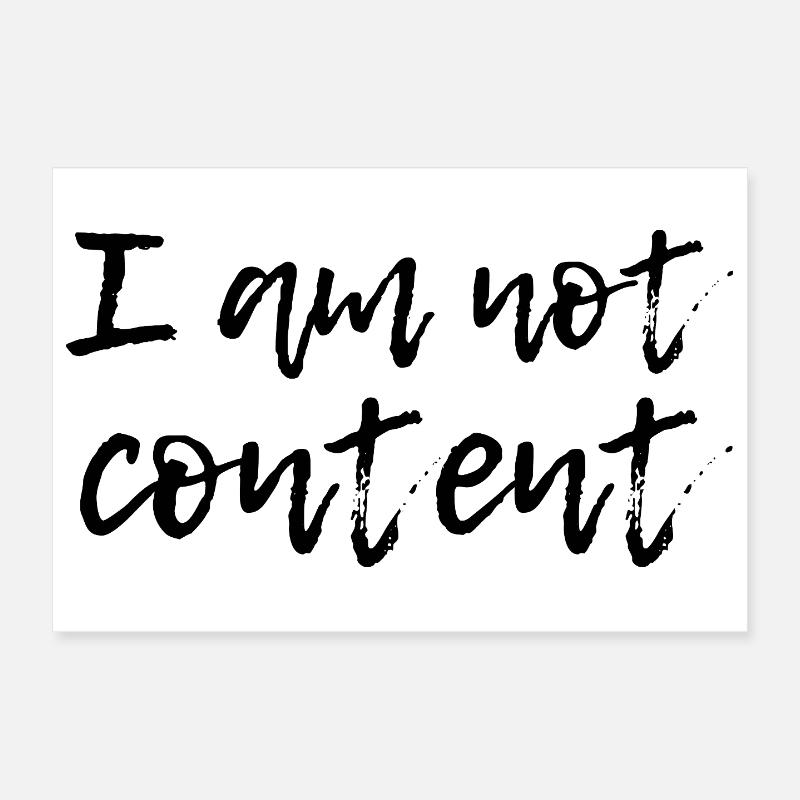 Je ne suis pas content - Script manuscrit émotionnel Poster 30 x 20 cm