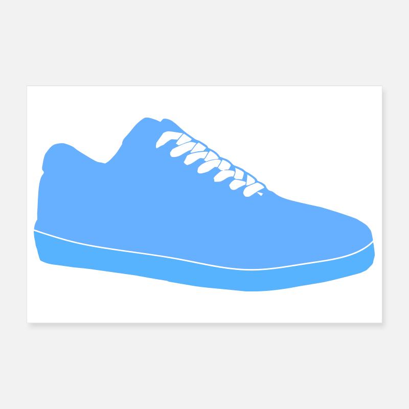 Blauer Sneaker Silhouette Poster 30x20 cm