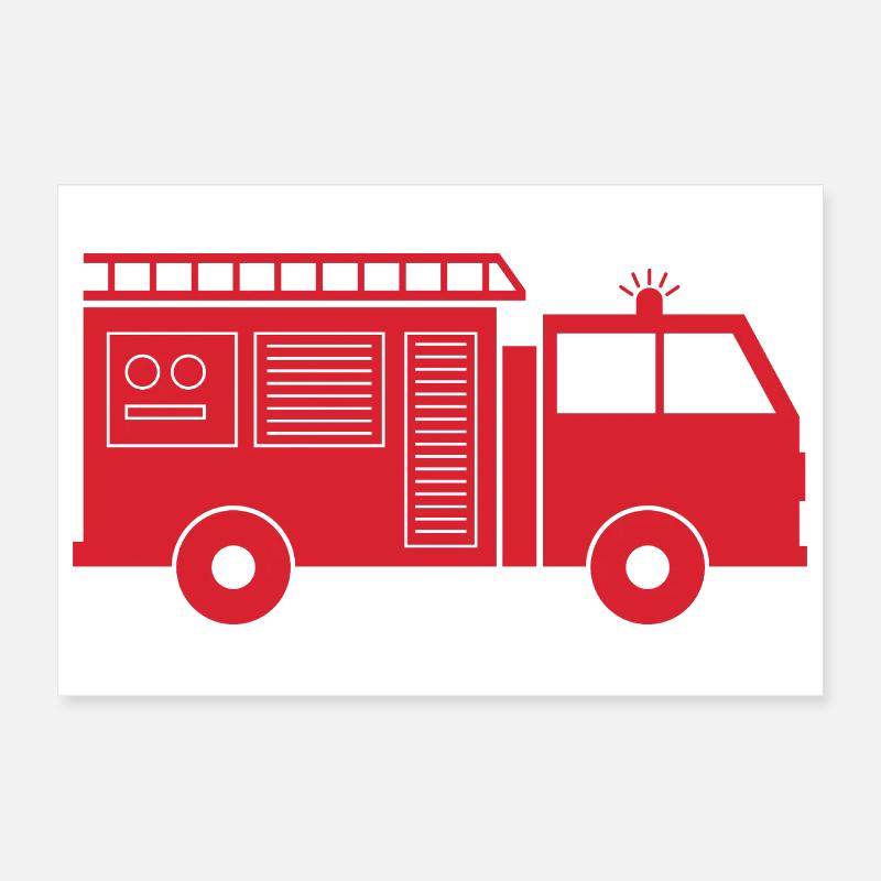 Feuerwehrauto Poster 30x20 cm