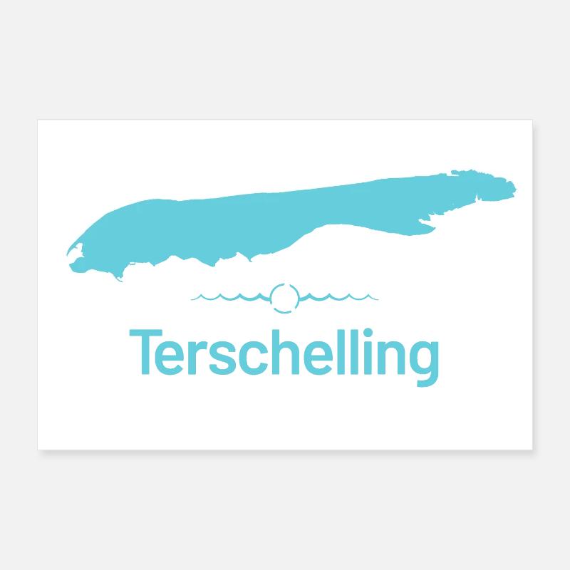 Terschelling | Design map Poster 12" x 8" (30x20 cm)