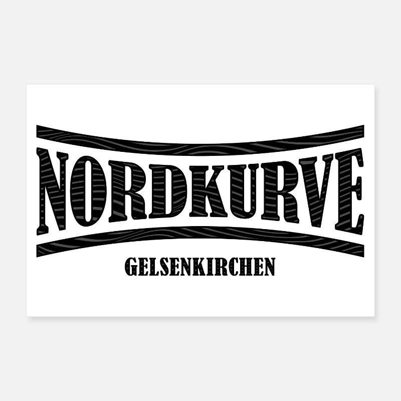 Nordkurve Gelsenkirchen Geschenkidee - Poster 30x20 cm - Weiß