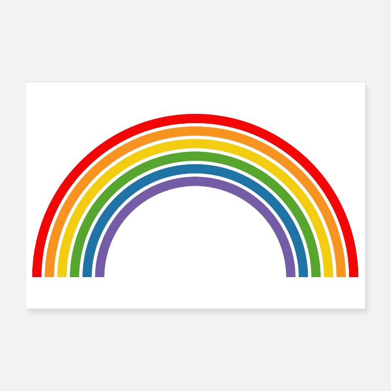 Regenbogen - Poster 30x20 cm - Weiß