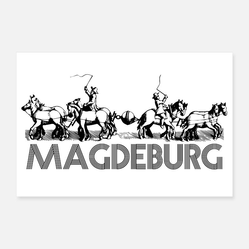 Magdeburg - Guericke Experiment - Poster 30x20 cm - Weiß