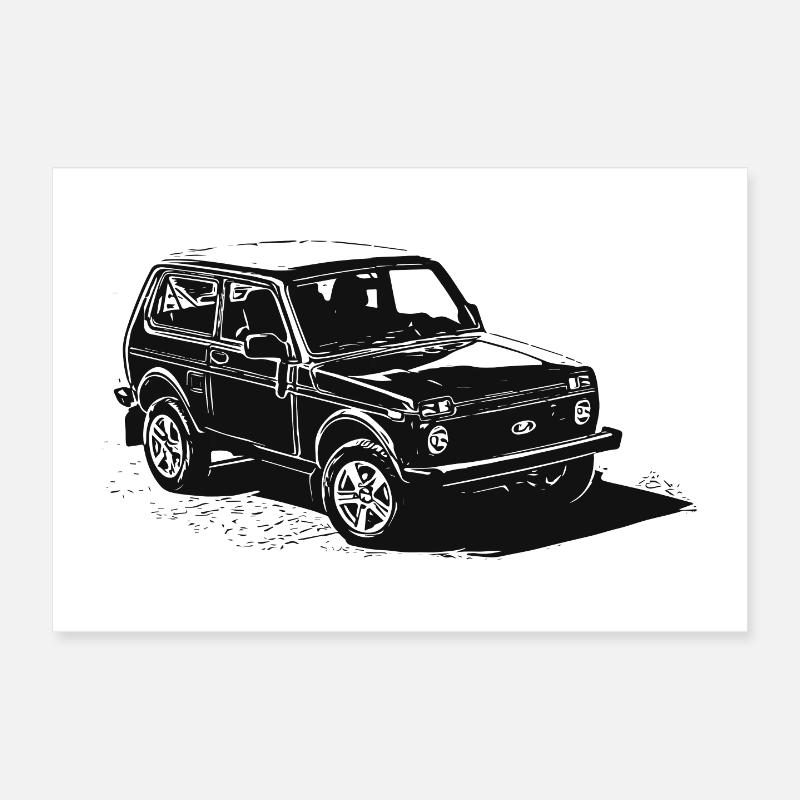 Lada Niva - Poster 30x20 cm - Weiß