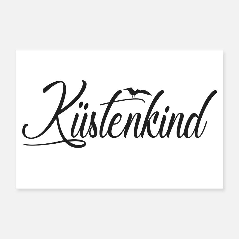 Küstenkind - Poster 30x20 cm - Weiß