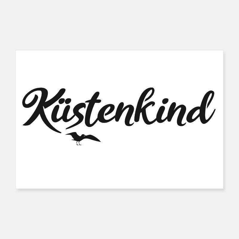 Küstenkind - Poster 30x20 cm - Weiß