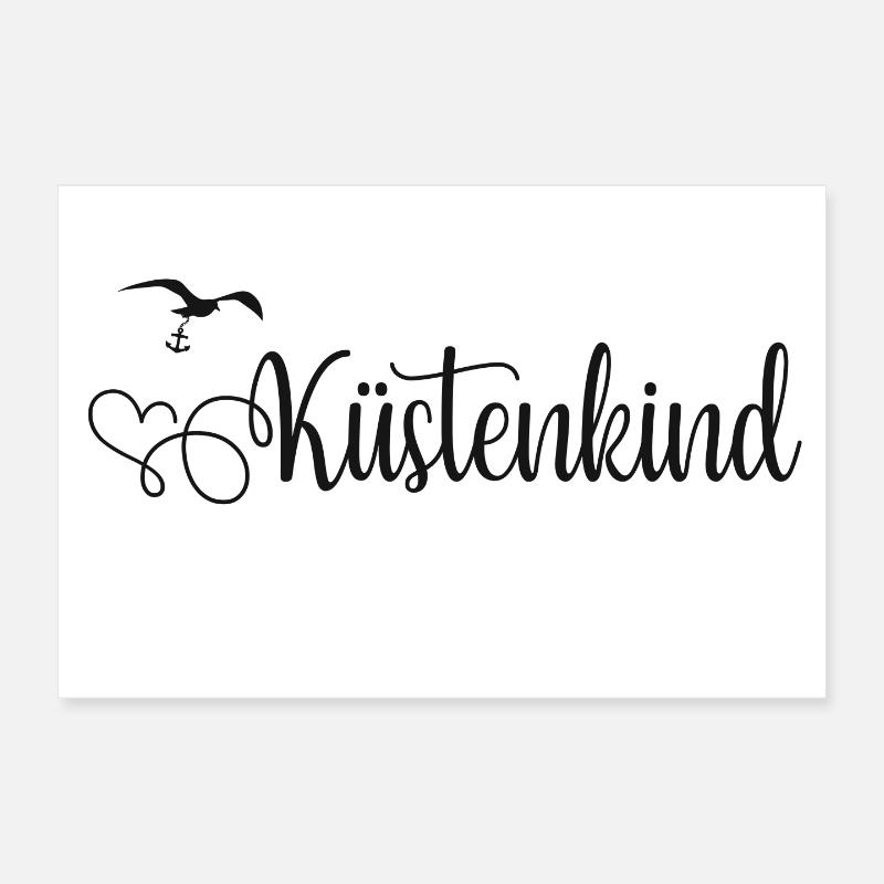 Küstenkind - Poster 30x20 cm - Weiß